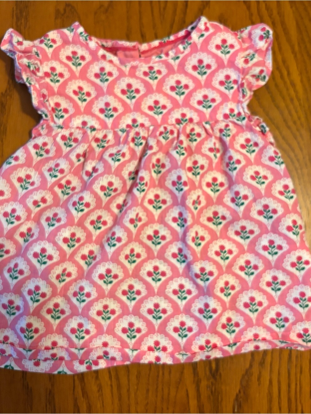 Mini Boden Pink Floral Print Girls Top